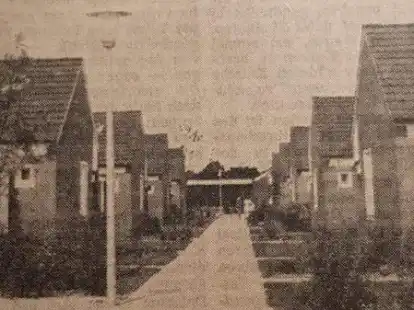 Hier war die Firma Eujen ma&szlig;geblich beteiligt: Blick in einen Teil der neu erstellten Reihenhaussiedlung in Wolthusen.