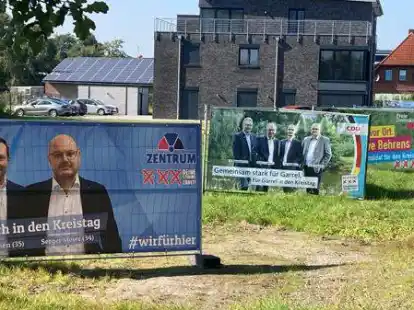 Die Kandidaten und Parteien hatten in Garrel auf gro&szlig;fl&auml;chigen Plakaten f&uuml;r sich geworben.