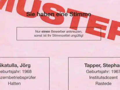 Der Wahlzettel f&uuml;r die Stichwahl