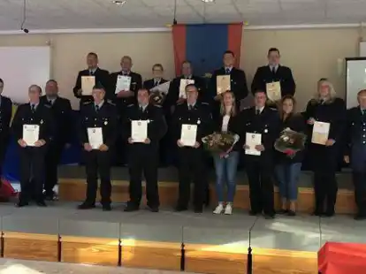Mussten sich im ersten Corona-Jahr in einigen Aspekten umstellen: die Mitglieder der Krummh&ouml;rner Feuerwehr-Ost.