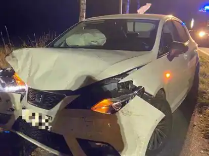 Unfall: Ein Autofahrer kollidierte erst mit einem Hirsch und fuhr danach gegen einen Baum.