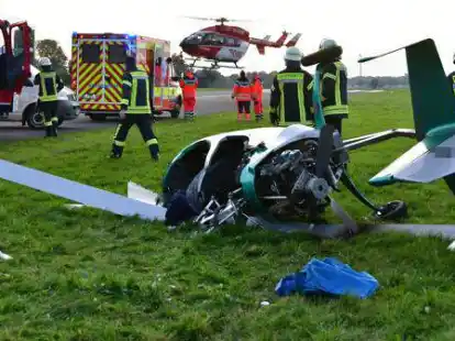 Luftnotlage auf dem Flugplatz Ganderkesee: Bei der missgl&uuml;ckten Landung eines Tragschraubers sind am sp&auml;ten Freitagnachmittag zwei Menschen  verletzt worden.