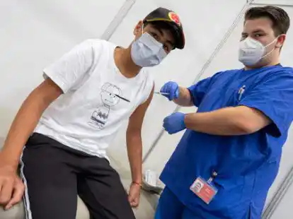 Als das Impfzentrum noch in Betrieb war: Hier wurden auch Impfaktionen f&uuml;r Kinder und Jugendliche durchgef&uuml;hrt.