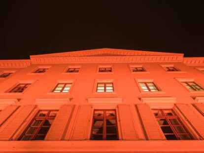 In Friesland sollen am 25. November zum Orange einige &ouml;ffentliche Geb&auml;ude &ndash; so wie hier der hessische Landtag &ndash; in orange leuchten.