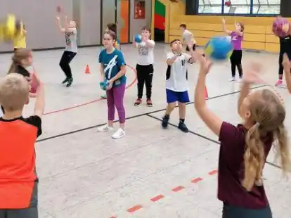 Viel Bewegung bot Drittklässlern jetzt der Handballtag an der Grundschule Heide.