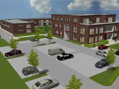 So soll das neue Gesundheitszentrum in Neuenburg aussehen. Im hinteren Bereich ist eine Wohnanlage geplant.