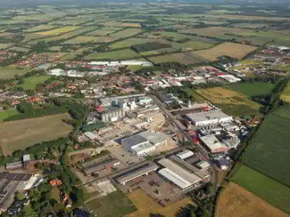 Das Luftbild zeigt das Industriegebiet in Garrel. Das soll nun erweitert werden in Richtung Landweg.