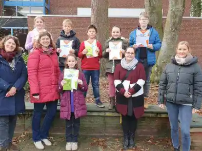 Siegerehrung beim Lesewettbewerb f&uuml;r die Sechstkl&auml;ssler der Huder Oberschule.