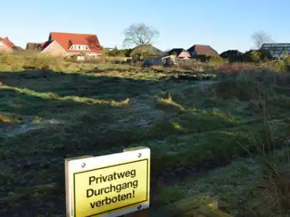 Auf dieser freien Fl&auml;che, inmitten von Einfamilienh&auml;usern, sollen sechs gro&szlig;e Mehrfamilien-Wohnh&auml;user entstehen.