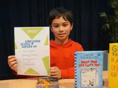 Jannik Strehlow hat den Vorlesewettbewerb gewonnen.