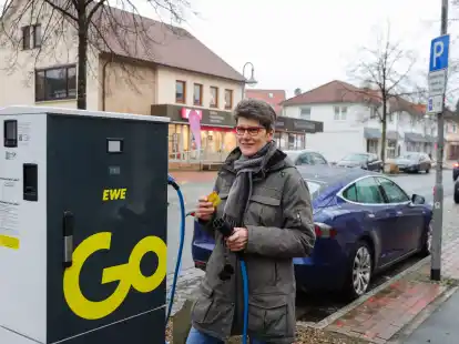 Seltener Anblick in Rastede: eine Ladestation f&uuml;r Elektroautos.