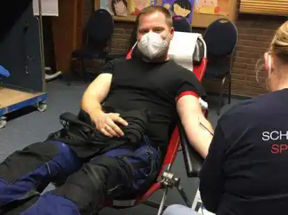 Nahm zum 17. Mal an einer Blutspende teil: Sascha M&uuml;ller