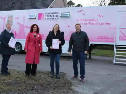 Werben daf&uuml;r, dass Frauen die Brustkrebs-Untersuchung nutzen: