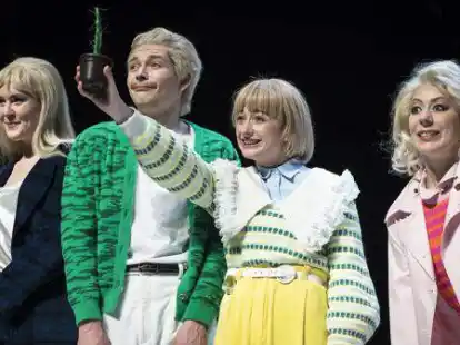 Comic mit Kaktus: Jessica Trocha, Jan-Eric Meier, Mona Georgia M&uuml;ller und Hannah Sieh in &bdquo;Der Fiskus&ldquo;.