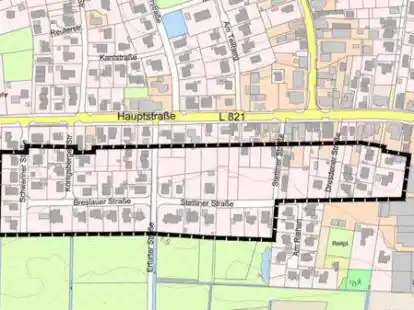 Eine Ver&auml;nderungssperre gilt auch f&uuml;r diesen Bereich in Augustfehn: Dazu geh&ouml;rt die Siedlung Stettiner Stra&szlig;e, K&ouml;nigsberger Stra&szlig;e, Breslauer Stra&szlig;e und Dresdener Stra&szlig;e.