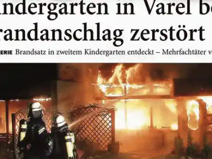 Bei dem Brand des katholischen Kindergartens in Varel vor zehn Jahren wurde das Geb&auml;ude komplett zerst&ouml;rt.