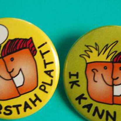 Mit lustigen Logos sorgt das Plattd&uuml;&uuml;tskb&uuml;ro seit 30 Jahren immer wieder f&uuml;r Aufsehen.