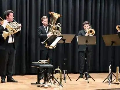Spielte in der Musikschule Wildeshausen: das &bdquo;Salaputia Brass Quintett&ldquo;.