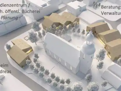 So soll das neue Umfeld rund um die Cloppenburger Kirche St. Andreas aussehen.