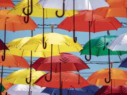 Installationen wie diese k&ouml;nnten k&uuml;nftig quartalsweise &uuml;ber der Marktstra&szlig;e aufgeh&auml;ngt werden. Dies ist nur eine von vielen Ideen f&uuml;r die Versch&ouml;nerung der Innenstadt.