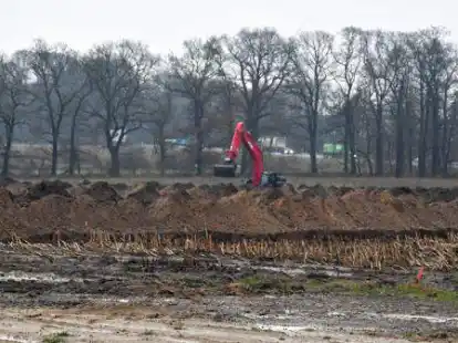 Sandhaufen in Hockensberg: Hier finden zurzeit Grabungsarbeiten statt.