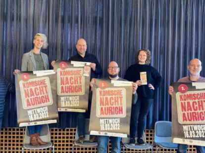 Die Gastronomen (von links) Norbert Hoffmann (Betriebsleiter Stadtperle), Alina Kr&uuml;ger (Hotel am Schloss), Arno Fecht (Pinte), Daniel Schmitz (Der Hirsch) und Volker Krull