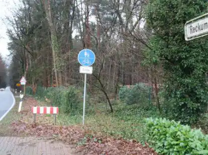 Hier endet der Radweg an der Reckumer Stra&szlig;e in Wildeshausen. Noch in diesem Jahr soll er bis nach Reckum weitergebaut werden.