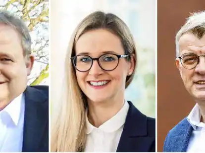Stellen sich zur Wahl (v.l.): Frank Wassenberg, Dr. Henrike Voet, Stephan Bl&ouml;mer