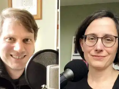 Gehen mit dem Podcast Vergessene Verbrechen auf Zeitreise: Lukas Aufgebauer und Prof. Dr. Christine Vogel.