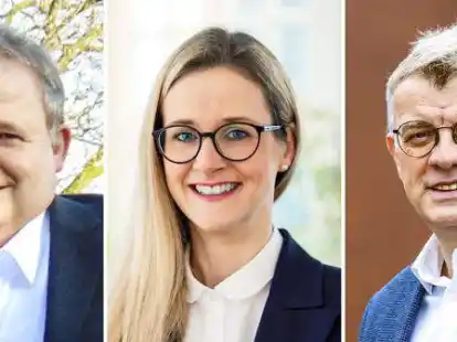 Stellen sich zur Wahl (v.l.): Frank Wassenberg, Dr. Henrike Voet, Stephan Bl&ouml;mer