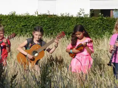 Sch&uuml;ler und Sch&uuml;lerinnen der Musikschule Harpstedt beim Musizieren: Die Musikschule Harpstedt feiert ihr 15-j&auml;hriges Bestehen.