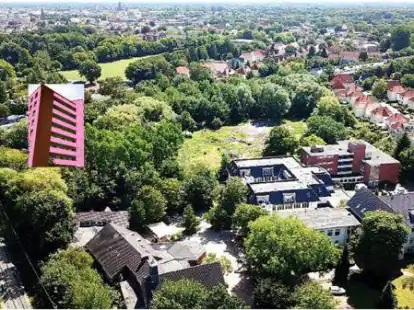 Mit diesem Plakat warnte die B&uuml;rgerinitiative &bdquo;Rettet das Haarentorviertel&ldquo; vor einer aus ihrer Sicht &bdquo;monstr&ouml;sen&ldquo; Bebauung.