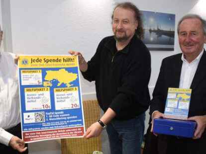 Dr. Hans-Martin Peter (von links), Dr. Rolf Bruns und Hans-Werner Kammer wollen mit dem Lions-Club noch mehr Spendengelder f&uuml;r die Unterst&uuml;tzung des Krankenhauses im ukrainischen Starokonstantinow sammeln.