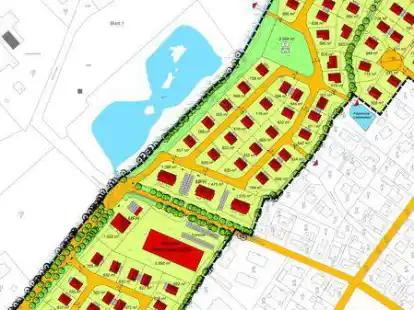Das Neubaugebiet Ofener B&auml;ke: Im s&uuml;dlichen Bereich soll der Kindergarten entstehen.