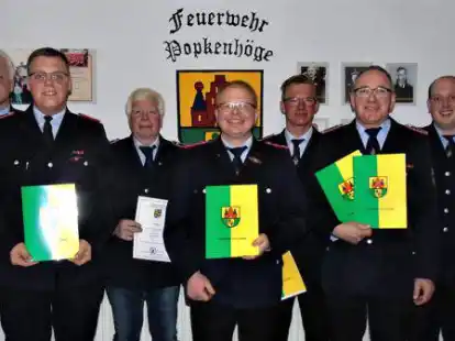 Unser Gruppenbild zeigt von links Olaf Pargmann, Dennis Fohrmann, Renke Addicks, Dennis Bolte, Michael Luten, Rainer Fohrmann, Stefan Schellstede.