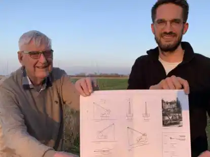 Maschinenbaumeister, Metallbaumeister und ein Plan: Renko Menke (links) und Tim Jakobs.