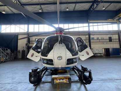 In der Halle der Polizei-Hubschrauberstaffel in Rastede.