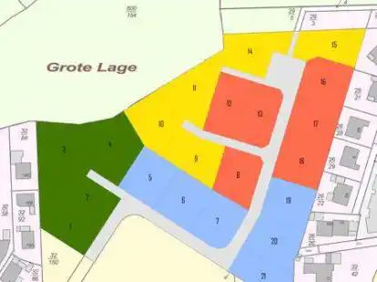 Im neuen Baugebiet an der Hundsm&uuml;hler Stra&szlig;e in Tungeln sollen auf 21 Grundst&uuml;cken 42 Doppelhaush&auml;lften entstehen.
