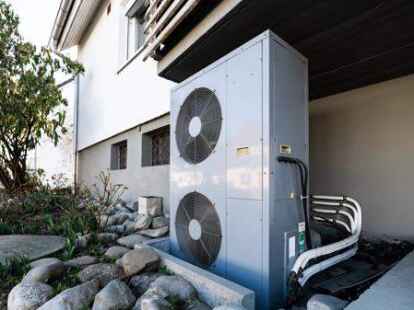 Erdw&auml;rmepumpen (hier die   L&uuml;ftungsanlage) helfen, Energie einzusparen und den CO2-Aussto&szlig; zu senken.