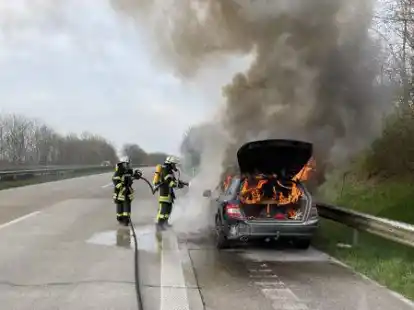 Feuerwehr Sande Neustadtg&ouml;dens Brand Autobahn