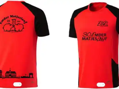 In solchen T-Shirts k&ouml;nnen die erwachsenen L&auml;uferinnen und L&auml;ufer auf die Strecke durch die Emder Innenstadt gehen.