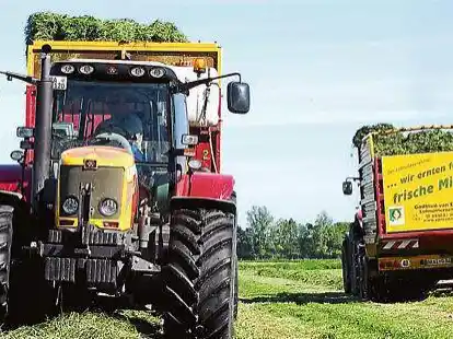 Mit schwerem Ger&auml;t werden die Milchbauern der Wesermarsch in K&uuml;rze den ersten Schnitt der Saison einfahren.