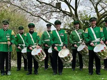 Tambourcorps der Wildeshauser Sch&uuml;tzengilde beim &Uuml;bungsabend.