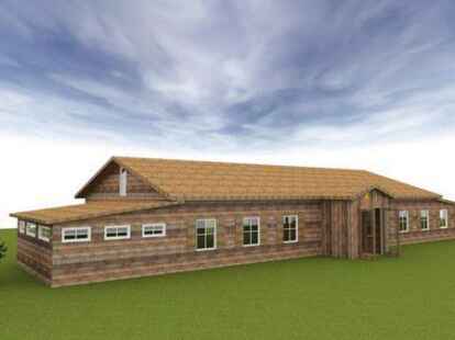 So soll die Almh&uuml;tte aussehen. Im Inneren bietet sie 199 Sitzpl&auml;tze.