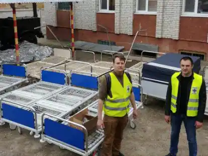 Angekommen: In der Ukraine wurden die Betten auf verschiedene Krankenh&auml;user verteilt.