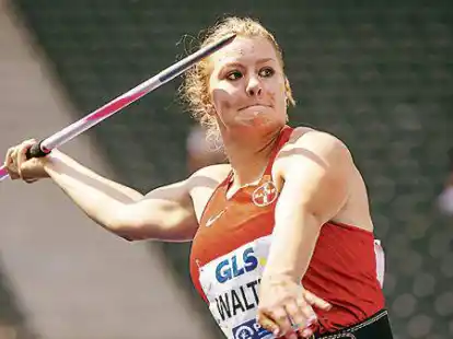 Im dritten Versuch warf Kathrin Walter den Speer auf exakt 49 Meter und sicherte sich damit Rang zehn.