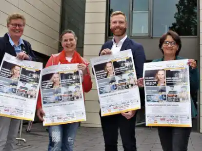 Am 1. Juli startet der Edewechter Marktsommer (von links): B&uuml;rgermeisterin Petra Knetemann, Anja Rink (Veranstaltungsforum Edewecht) Henning Slotta (Volksbank Oldenburg) und Kerstin Borm (Kulturb&uuml;ro Edewecht) stellten schon einmal das Programm vor.