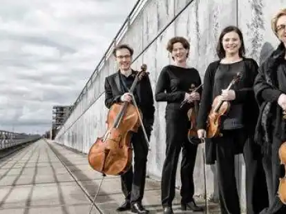 Gibt am 30. Juni ein Sonderkonzert in der Braker Friedrichskirche: Das &bdquo;&Uuml;berseequartett&ldquo; Benjamin Stiehl, Claudia Schmid-Heise, Zuzana Schmitz-Kulanova und Barbara Linke-Holicka (von links)