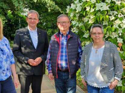 Ein Teil des neue Leitungsteam der KAB; Renate B&uuml;hrmann (von links), Peter Sandker, Josef Bosse, Roswitha Osterbrink.