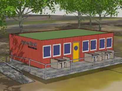 Barrierefrei soll das Jugendcaf&eacute; am Strand zu betreten sein. Es wird aus vier Containern zusammengestellt.